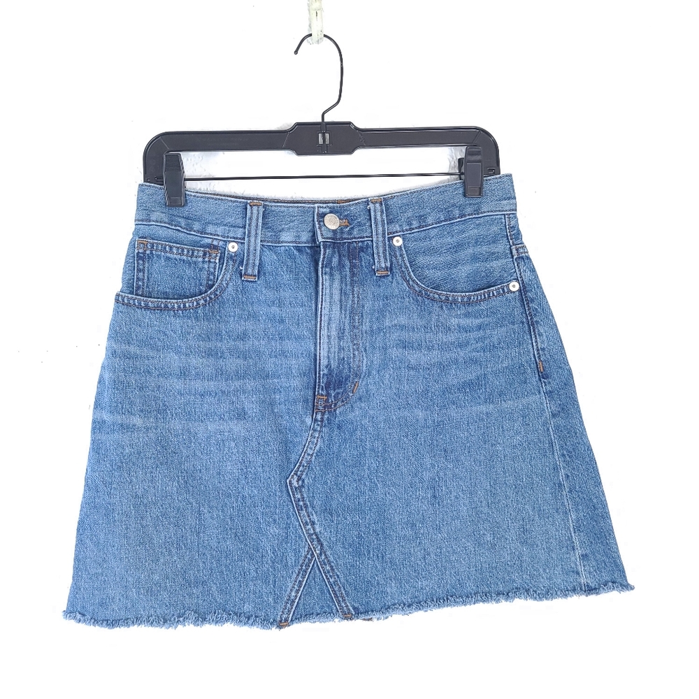 MADEWELL Rigid Denim Skirt Raw Hem - Picture 3 of 9